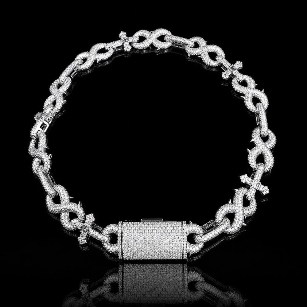 Silver Chain Necklace With Cross 20inch